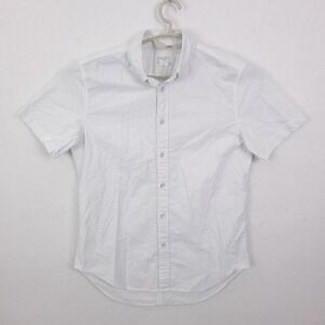 Rag & Bone Short Sleeve Button Down Men Small White Fit 2 Cotton Designer Shirt